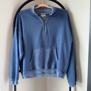 AERIE blue half zip pullover